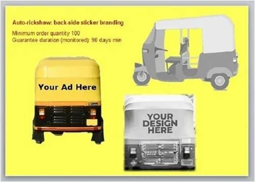 Auto rickshaw advertisement layout and size dimensions